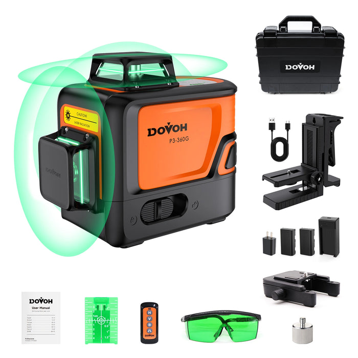 New arrival rechargeable 360 laser level for tile, ceiling grid laser level, Dovoh P3-360G