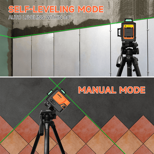 360 laser level for tile, ceiling grid laser level, Dovoh P3-360G auto leveling within ±4° self-leveling mode and manual model