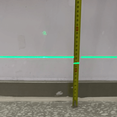 use a rule as a mark and 360 self leveling laser level to check the floor level 