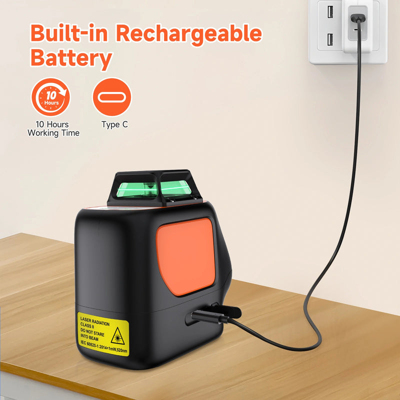Built-in rechargeable battery can support 10 hours working time