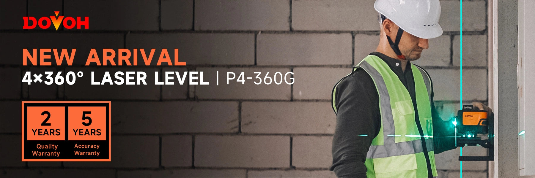 Dovoh 4×360 green laser level – for ceilings & floors