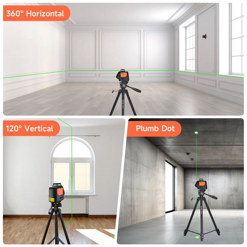 360 plane laser level with cross line and plumb dot-PV-360G-Dovoh