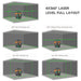 Diagram showing the 4X360° laser level's layout and line capabilities in a room.