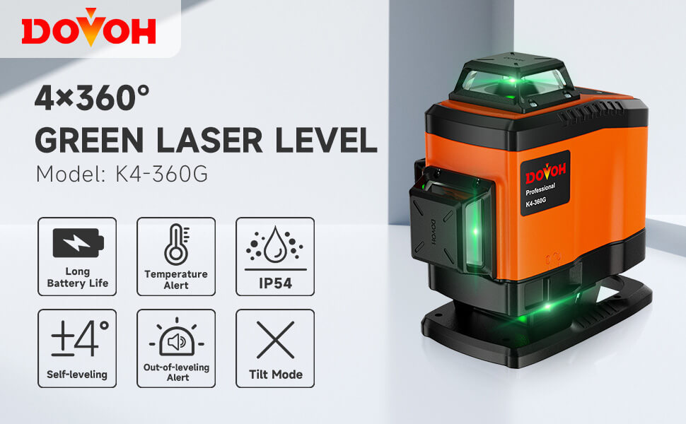 Dovoh 4x360 floor laser level function details. K4-360G