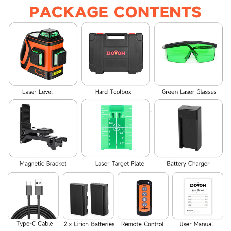Ultra-Bright Outdoor Laser Level 3x360- Dovoh H3-360G