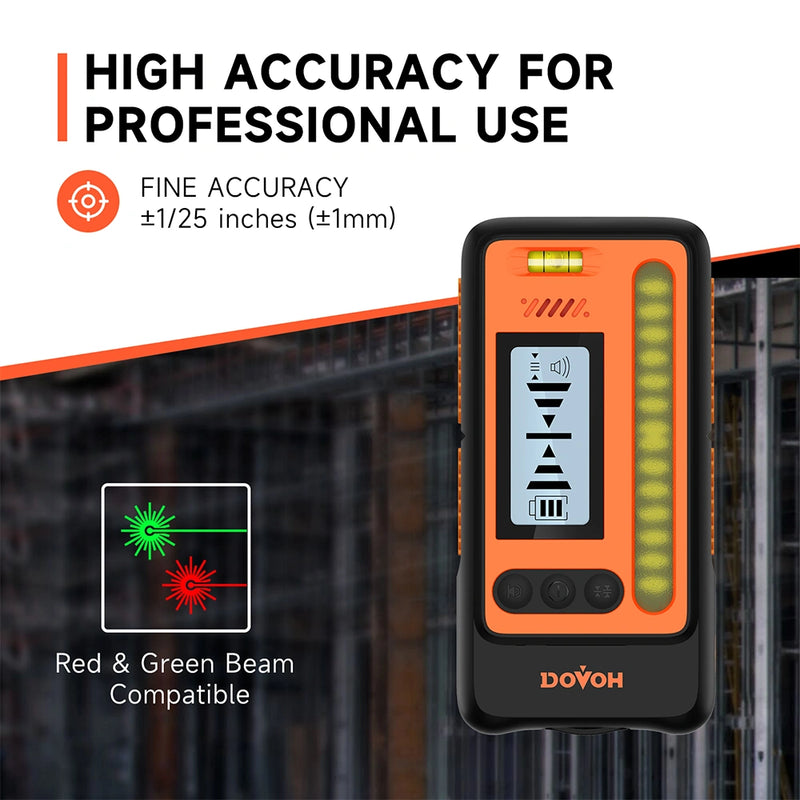 High-accuracy Dovoh DR1 laser receiver compatible with red and green beams