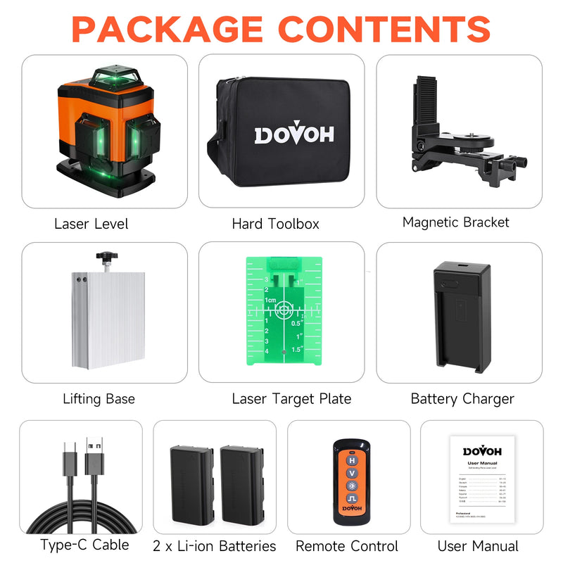 K4-360G laser level package contents