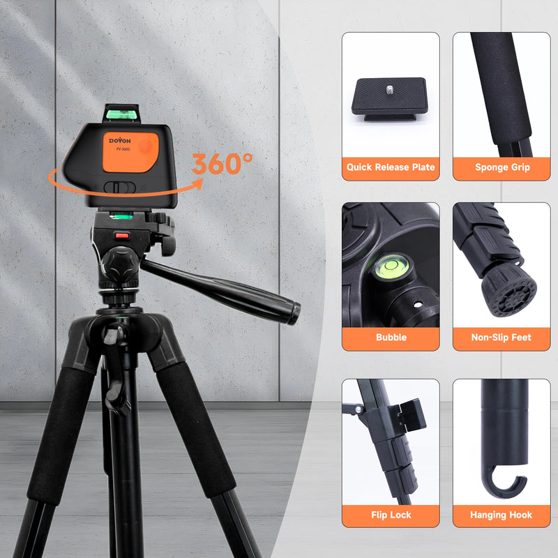 Plumb Dot Laser Level with Tripod- Dovoh PV-360G-Kit