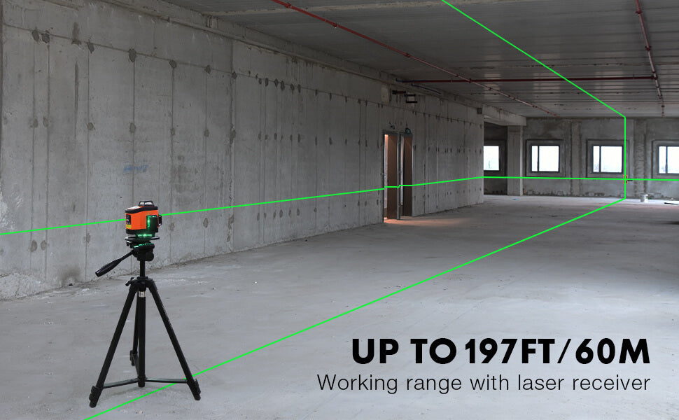 use Dovoh laser level pulse mode working range with a laser receiver, up to 197ft /60m