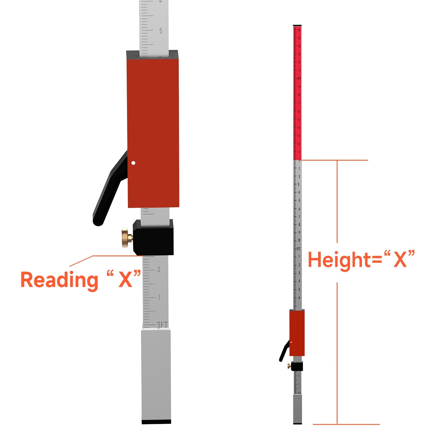 Graduating Level Rod 10-Unit/ft & MM Grade Rod for Laser Level - DP2400 — Dovoh Professional ...