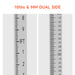 Dual side measurement ruler with 10ths and mm scales on a white background