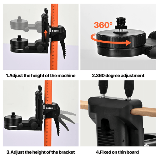 telescopic pole for laser level with wall bracket