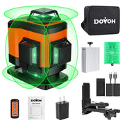 Dovoh 4x360° Floor Laser Level (K4-360G) | DOVOH 4x360° Laser Level 360 Self Leveling 16 Line Laser Leveler for Construction Floor Tiling and Ceiling Rechargeable Green Beam 4D Plane Magnetic Bracket Included, K4-360G | Self Leveling Laser Level Outdoor Laser Level