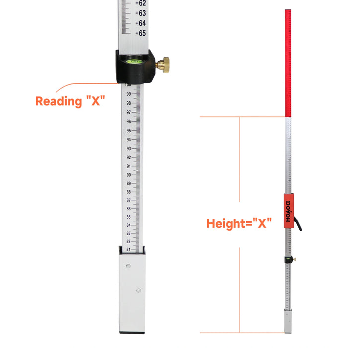 Graduating Level Rod Grade Rod for Laser Level - DP2400 — Dovoh Professional Laser Level