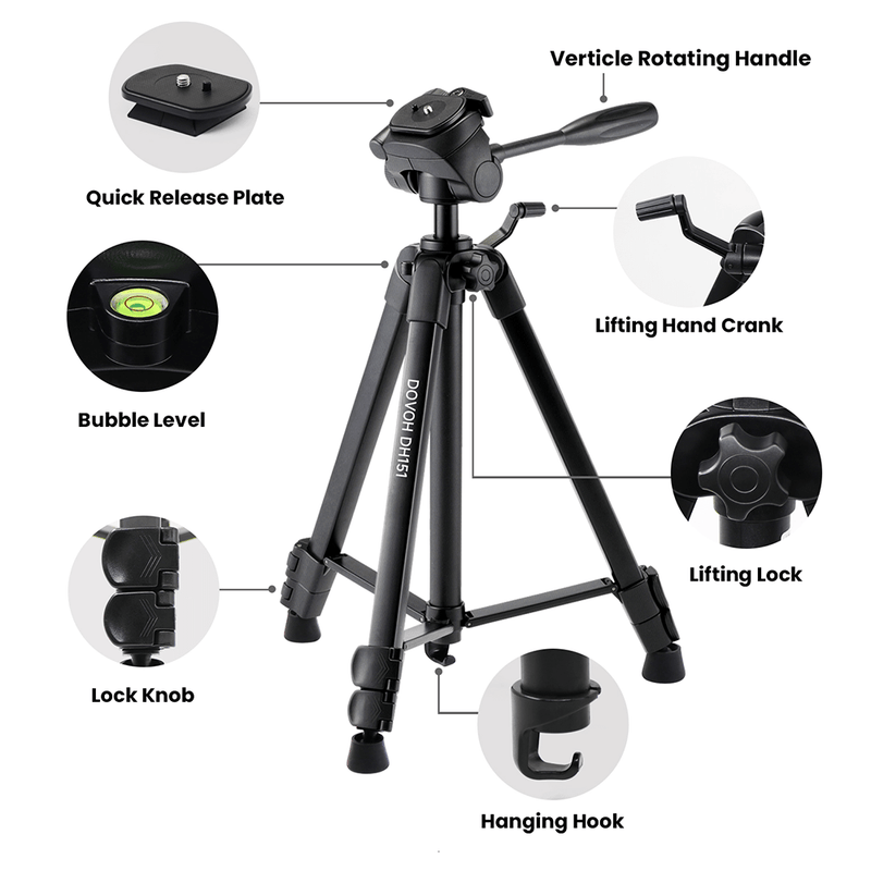 Adjustable Tripod For Laser Level with 1/4"-20 Screw Mount -DH151