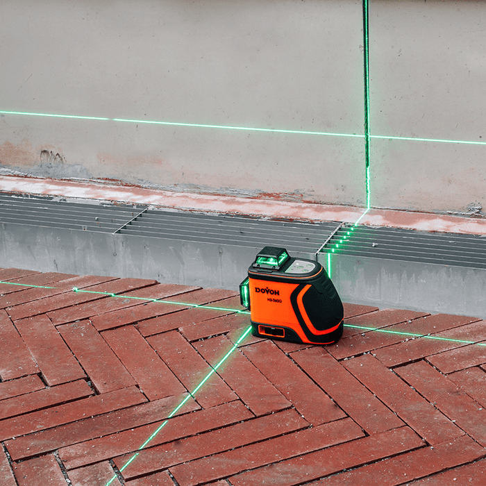 Dovoh 3x360° Ultra-Bright Green Laser Level (H3-360G) | DOVOH High Visibility Laser Level Outdoor Heavy Duty 3x360 Grados Self Leveling Laser Level Up To 197ft Long Range Visible 110mw Diodes Green 12 Line Laser Leveler Tool 3D Panel High Power Rechargeable Daylight Visible Outdoor Laser Level