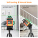 Dovoh 4d laser level will beep when out of self leveling range ±4 degrees. It can lock the lines for alignment at any angle.